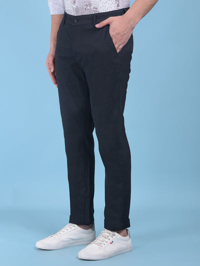 Black Stretchable Trousers-Men Trousers-Crimsoune Club