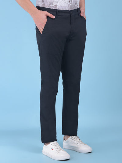 Black Stretchable Trousers-Men Trousers-Crimsoune Club