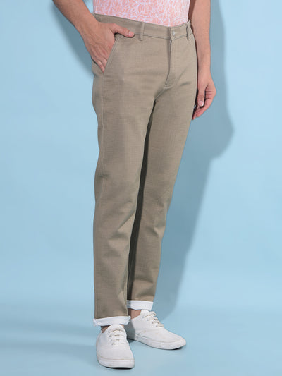 Brown Regular Stretchable Trousers-Men Trousers-Crimsoune Club