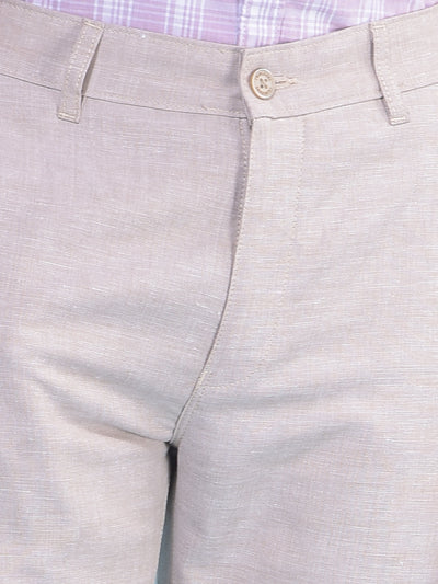 Brown Printed Cotton Trousers-Men Trousers-Crimsoune Club