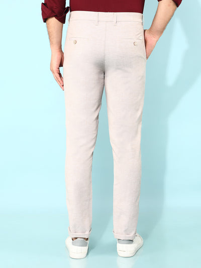 Brown Printed Cotton Trousers-Men Trousers-Crimsoune Club