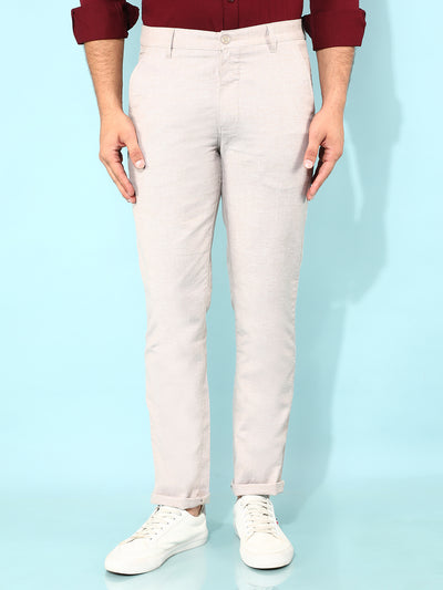 Brown Printed Cotton Trousers-Men Trousers-Crimsoune Club