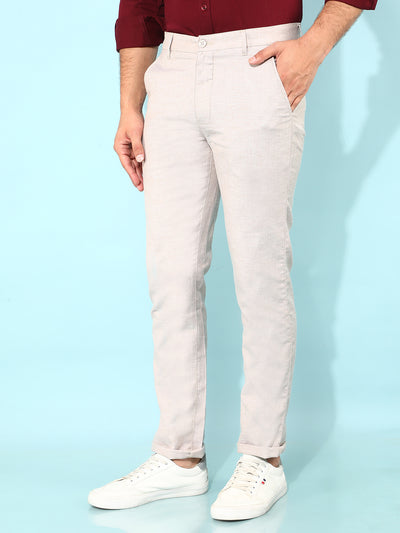 Brown Printed Cotton Trousers-Men Trousers-Crimsoune Club