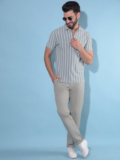 Grey Cotton Trousers-Men Trousers-Crimsoune Club