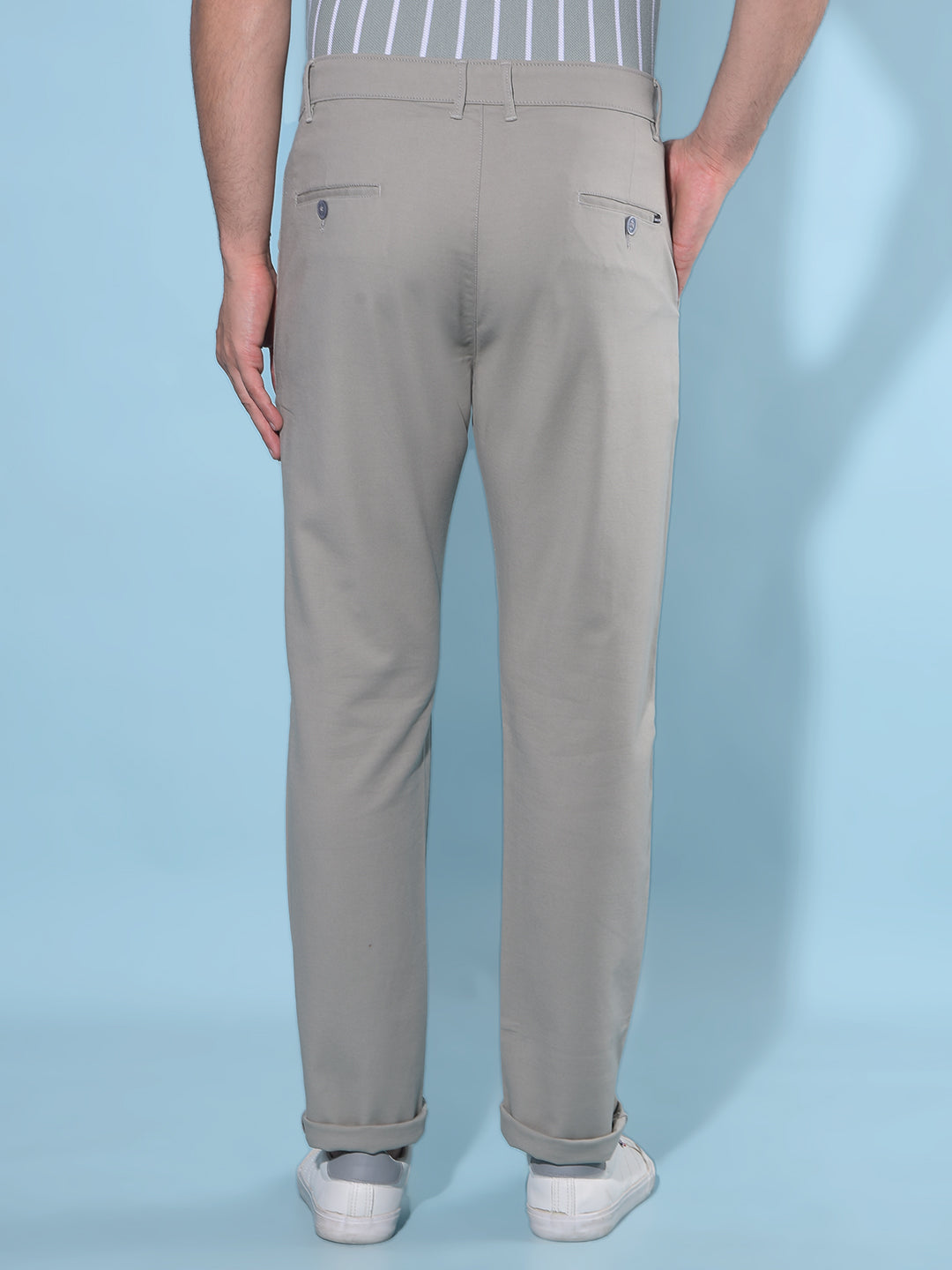 Grey Cotton Trousers-Men Trousers-Crimsoune Club