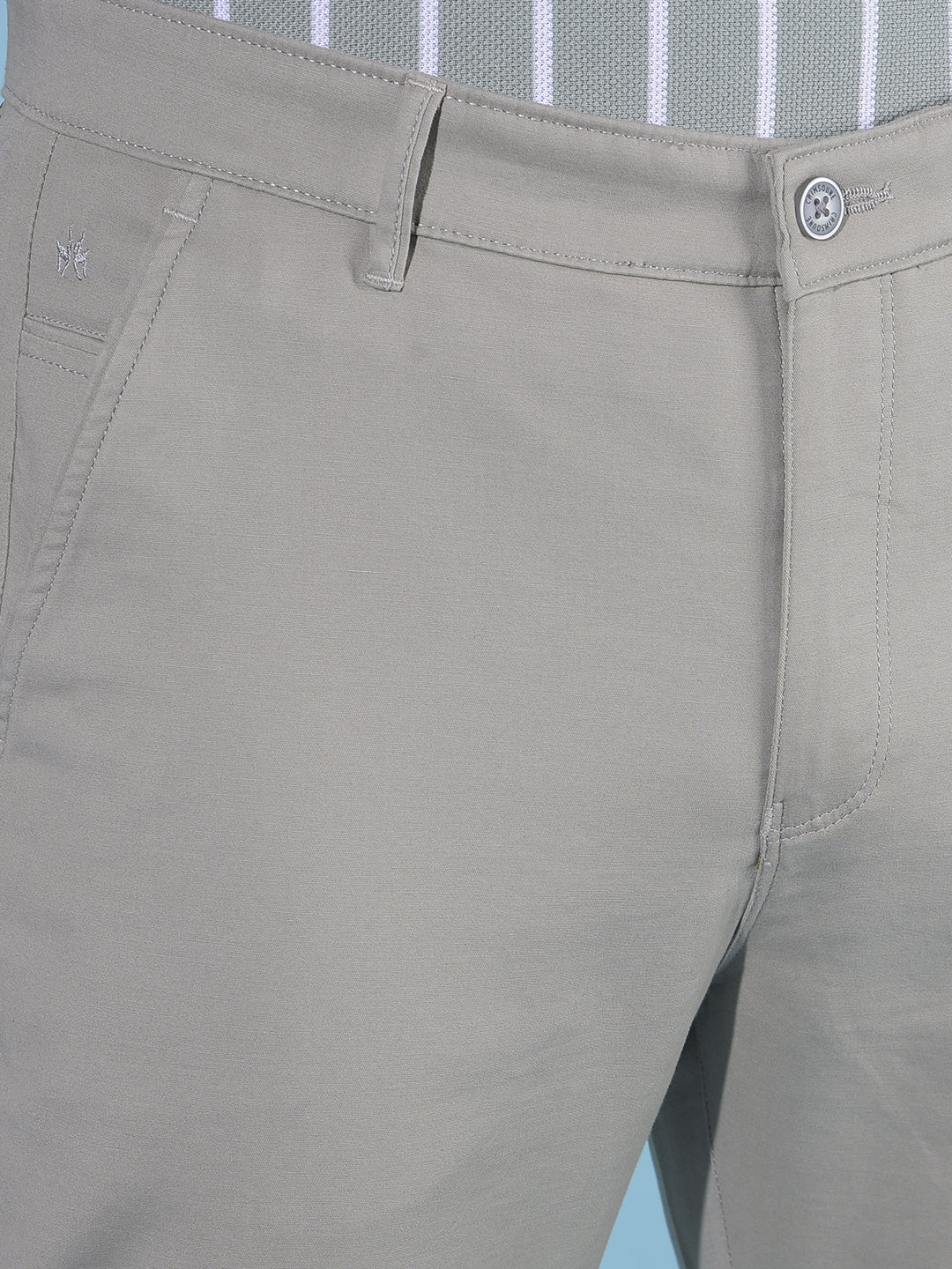 Grey Cotton Trousers-Men Trousers-Crimsoune Club