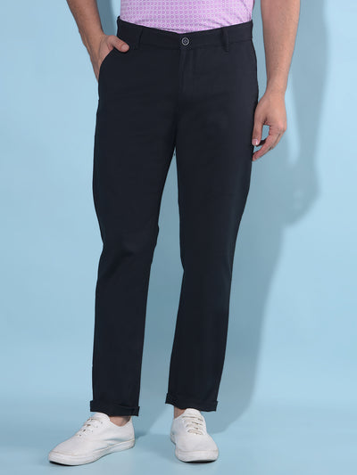 Black Cotton Trousers-Men Trousers-Crimsoune Club