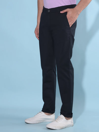 Black Cotton Trousers-Men Trousers-Crimsoune Club