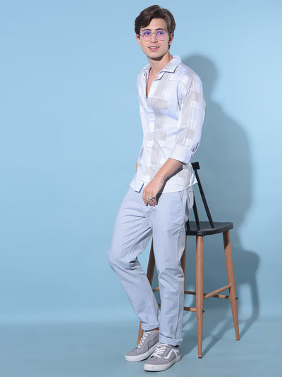 Grey Cotton Trousers-Men Trousers-Crimsoune Club