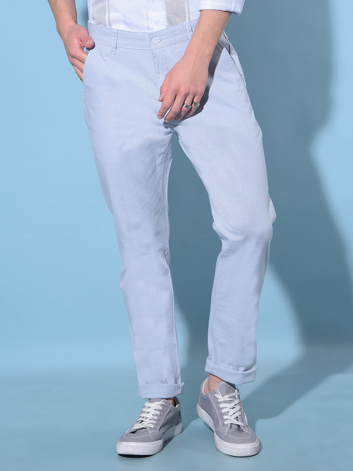 Grey Cotton Trousers-Men Trousers-Crimsoune Club