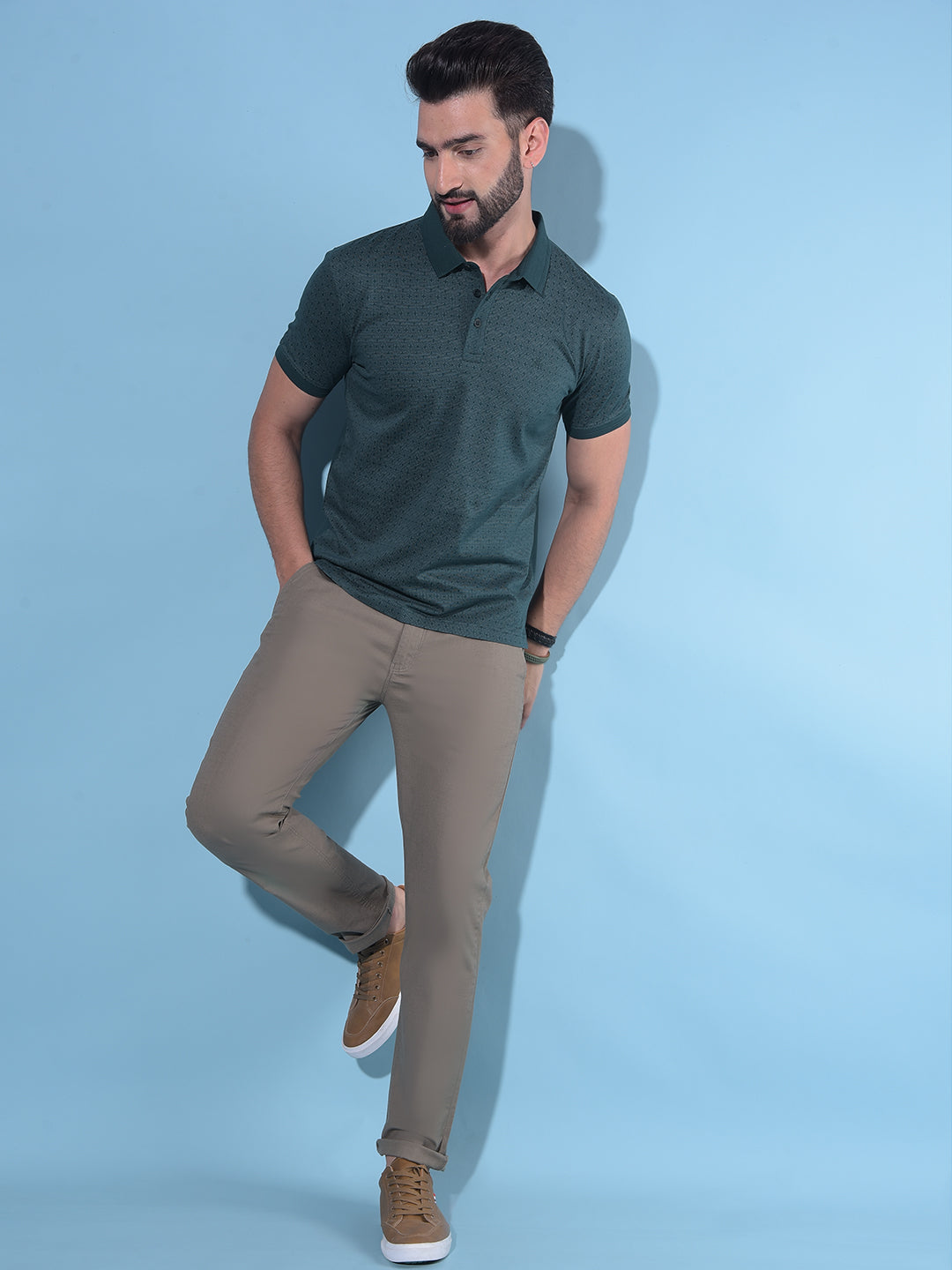 Olive Cotton Trousers-Men Trousers-Crimsoune Club