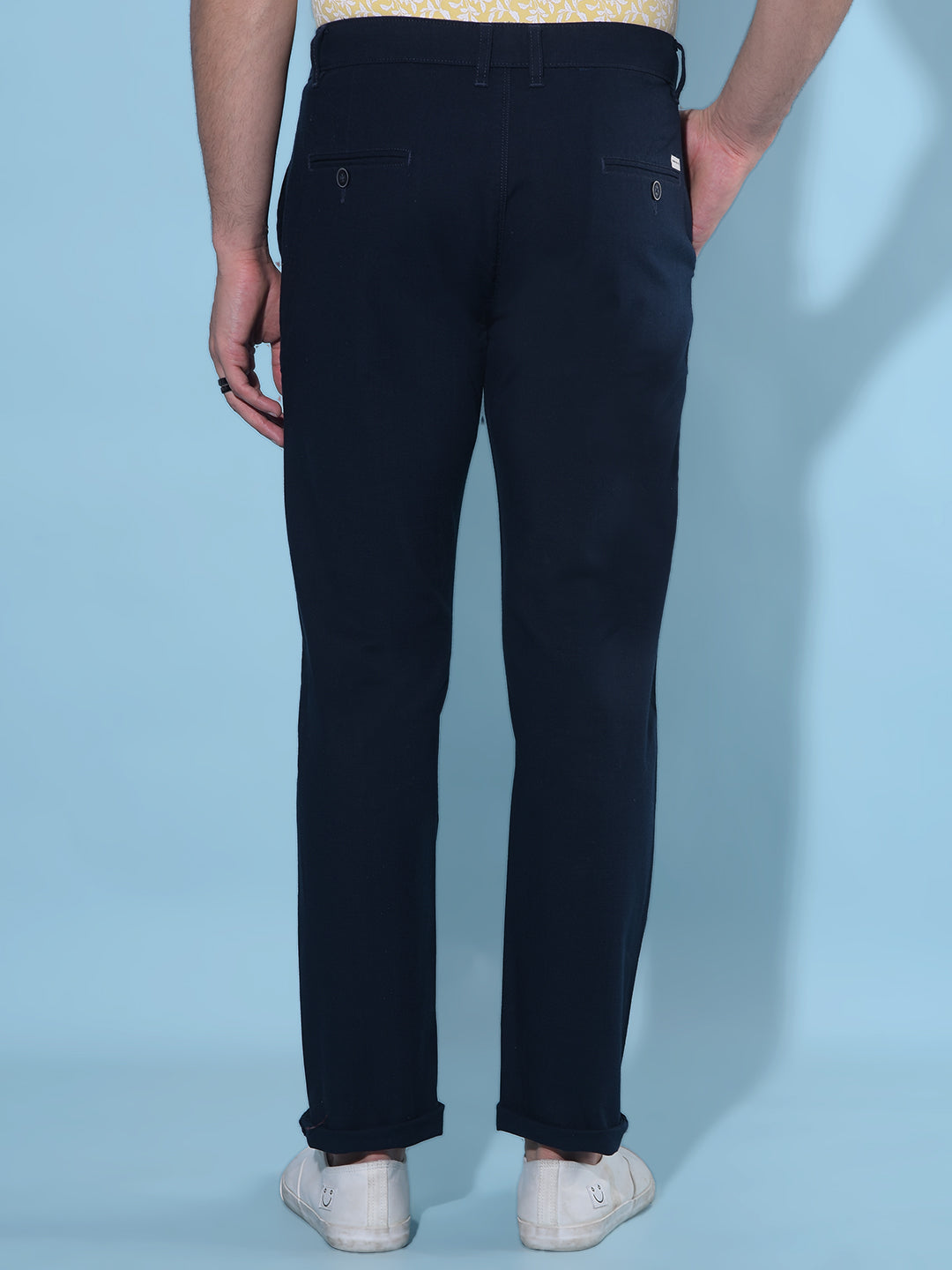 Blue Cotton Trousers-Men Trousers-Crimsoune Club