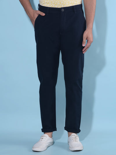 Blue Cotton Trousers-Men Trousers-Crimsoune Club