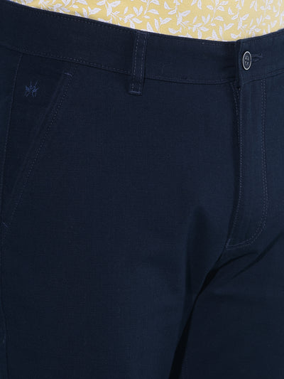 Blue Cotton Trousers-Men Trousers-Crimsoune Club
