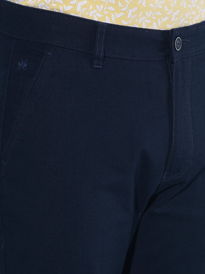 Blue Cotton Trousers-Men Trousers-Crimsoune Club