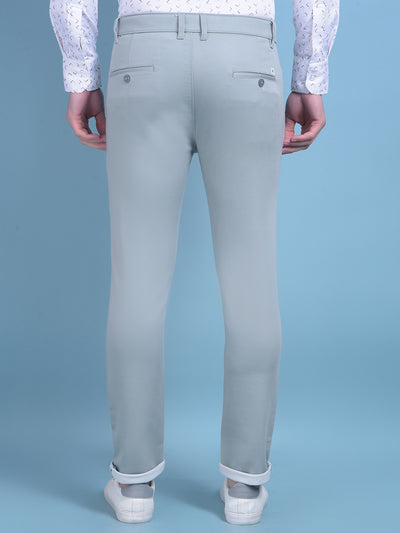 Green Stretchable Cotton Trousers-Men Trousers-Crimsoune Club