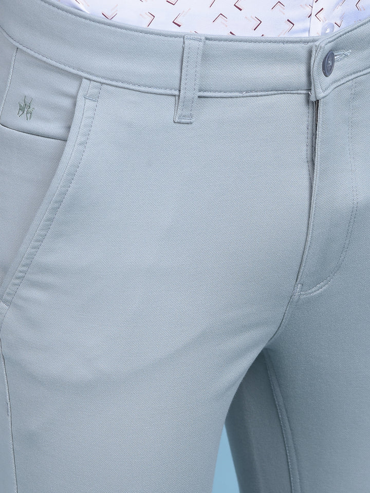 Green Stretchable Cotton Trousers-Men Trousers-Crimsoune Club