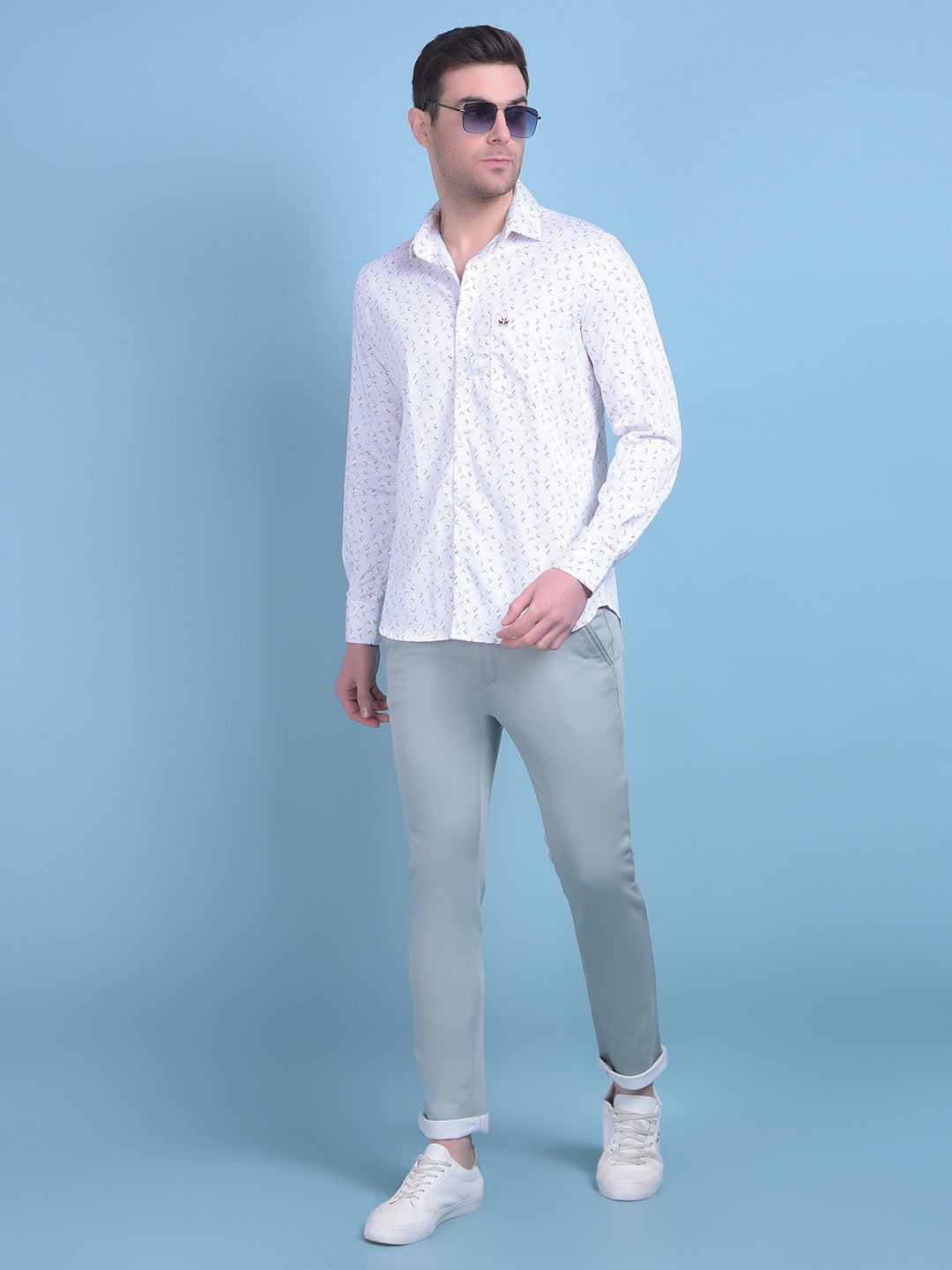 Green Stretchable Cotton Trousers-Men Trousers-Crimsoune Club