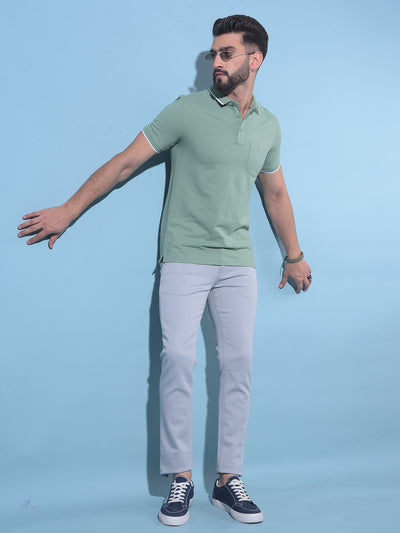 Grey Stretchable Cotton Trousers-Men Trousers-Crimsoune Club