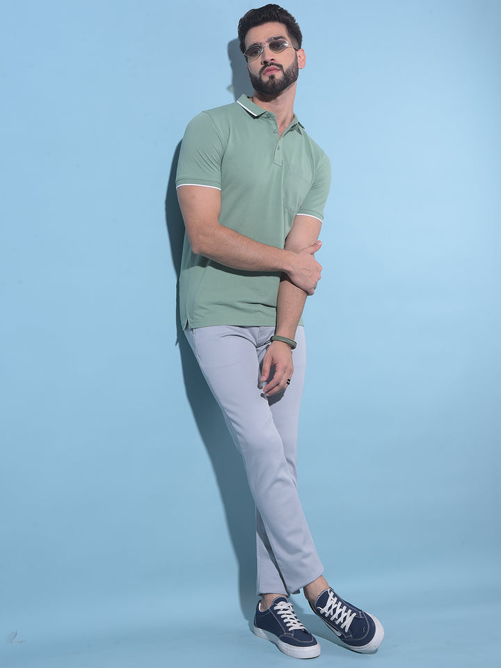 Grey Stretchable Cotton Trousers-Men Trousers-Crimsoune Club