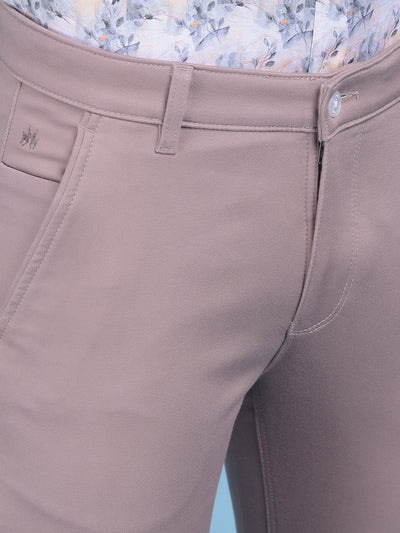 Brown Stretchable Cotton Trousers-Men Trousers-Crimsoune Club