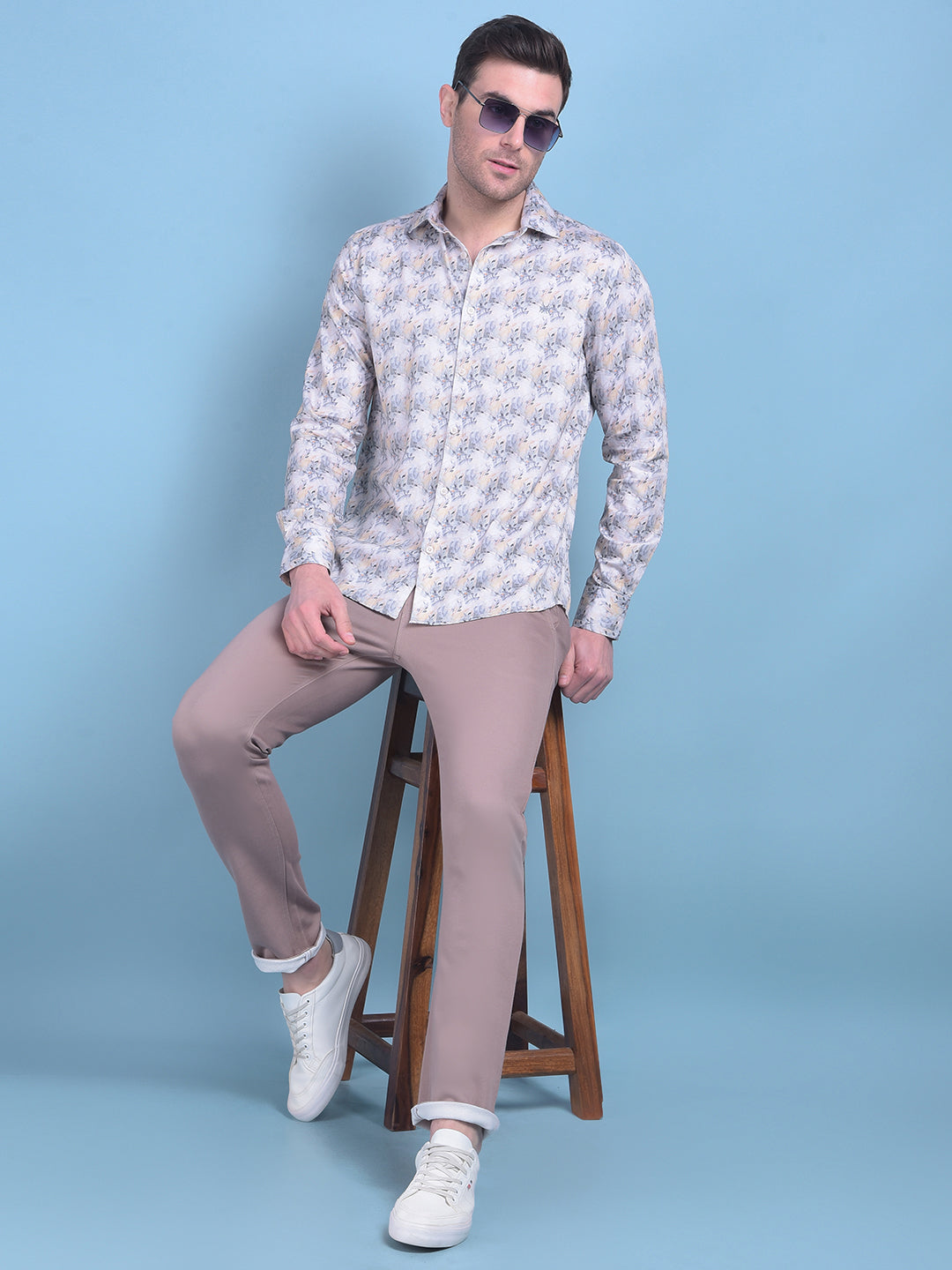 Brown Stretchable Cotton Trousers-Men Trousers-Crimsoune Club