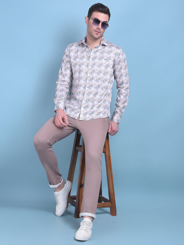 Brown Stretchable Cotton Trousers-Men Trousers-Crimsoune Club