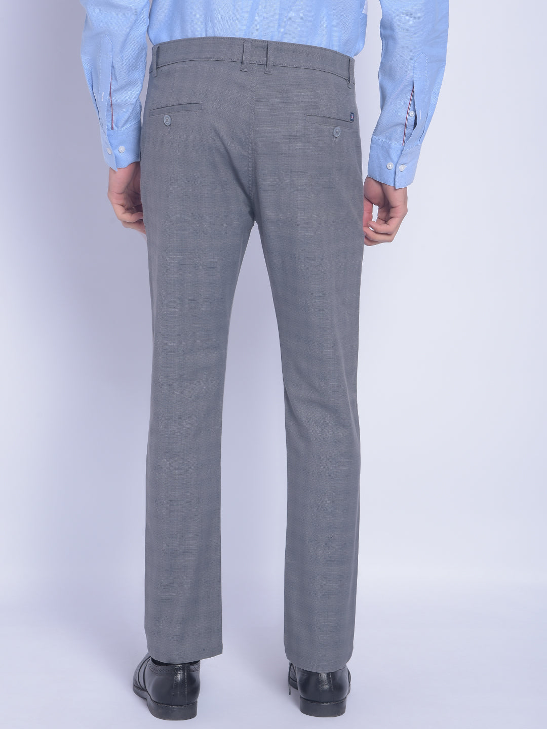 Grey Checked Trousers-Men Trousers-Crimsoune Club