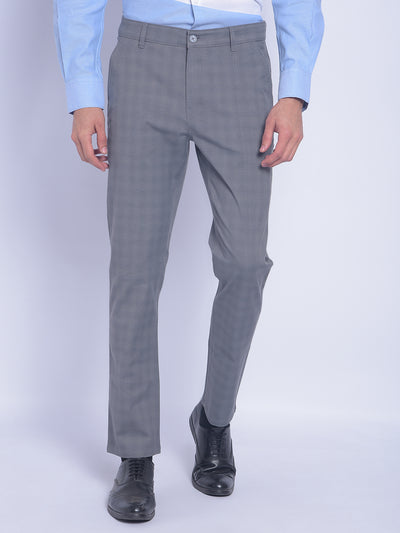 Grey Checked Trousers-Men Trousers-Crimsoune Club