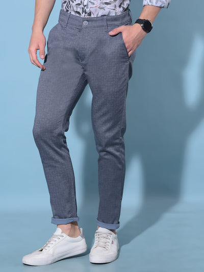 Blue Cotton Trousers-Men Trousers-Crimsoune Club