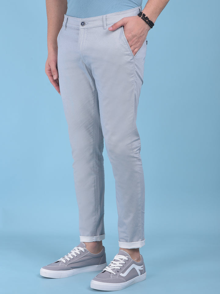 Blue Printed Stretchable Cotton Trousers-Men Trousers-Crimsoune Club