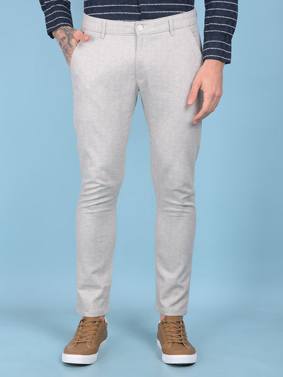 Grey Textured Trousers-Men Trousers-Crimsoune Club