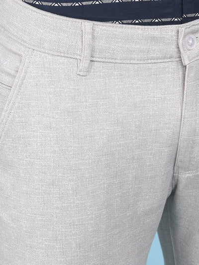 Grey Textured Trousers-Men Trousers-Crimsoune Club