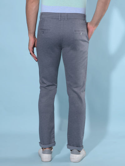 Blue Printed Cotton Trousers-Men Trousers-Crimsoune Club