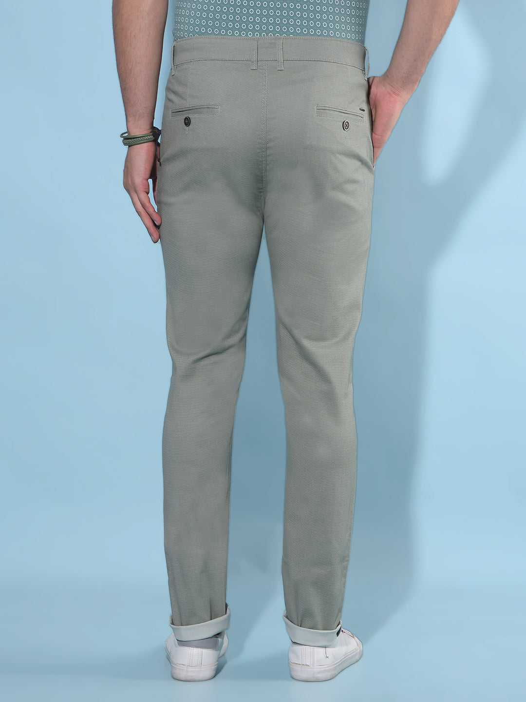 Green Stretchable Trousers-Men Trousers-Crimsoune Club