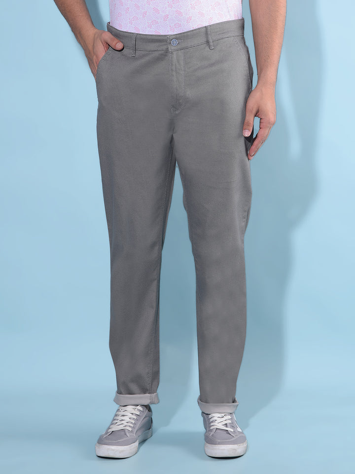Grey Stretchable Trousers-Men Trousers-Crimsoune Club