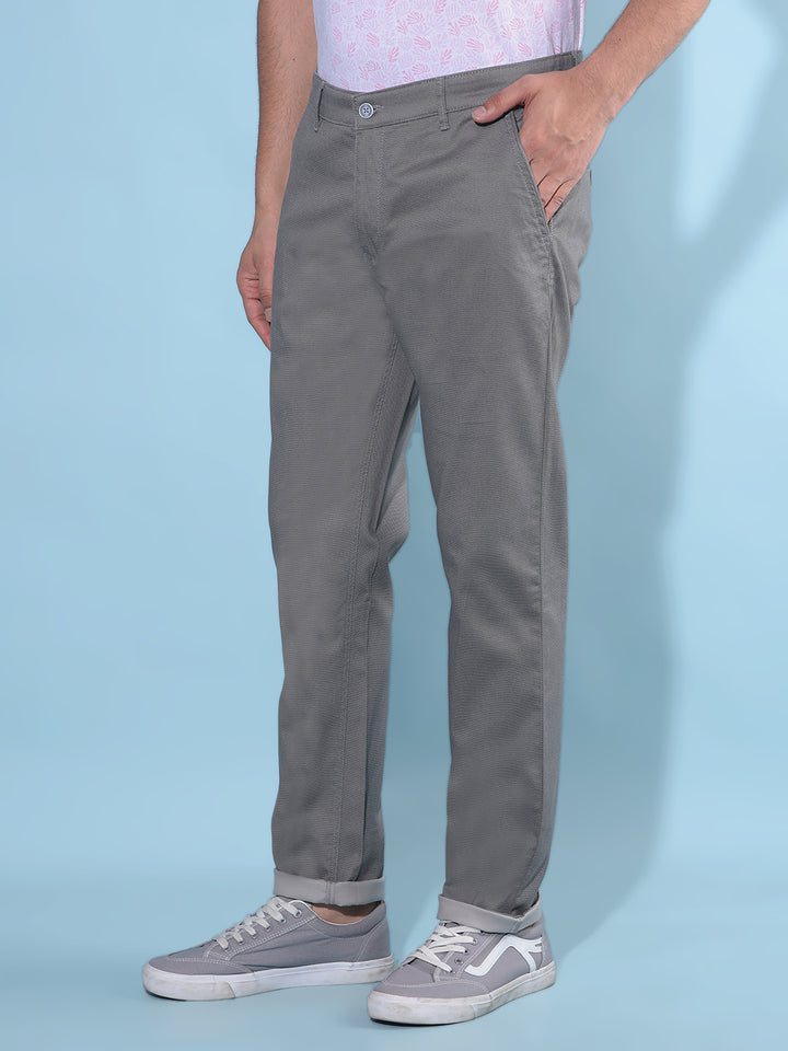 Grey Stretchable Trousers-Men Trousers-Crimsoune Club