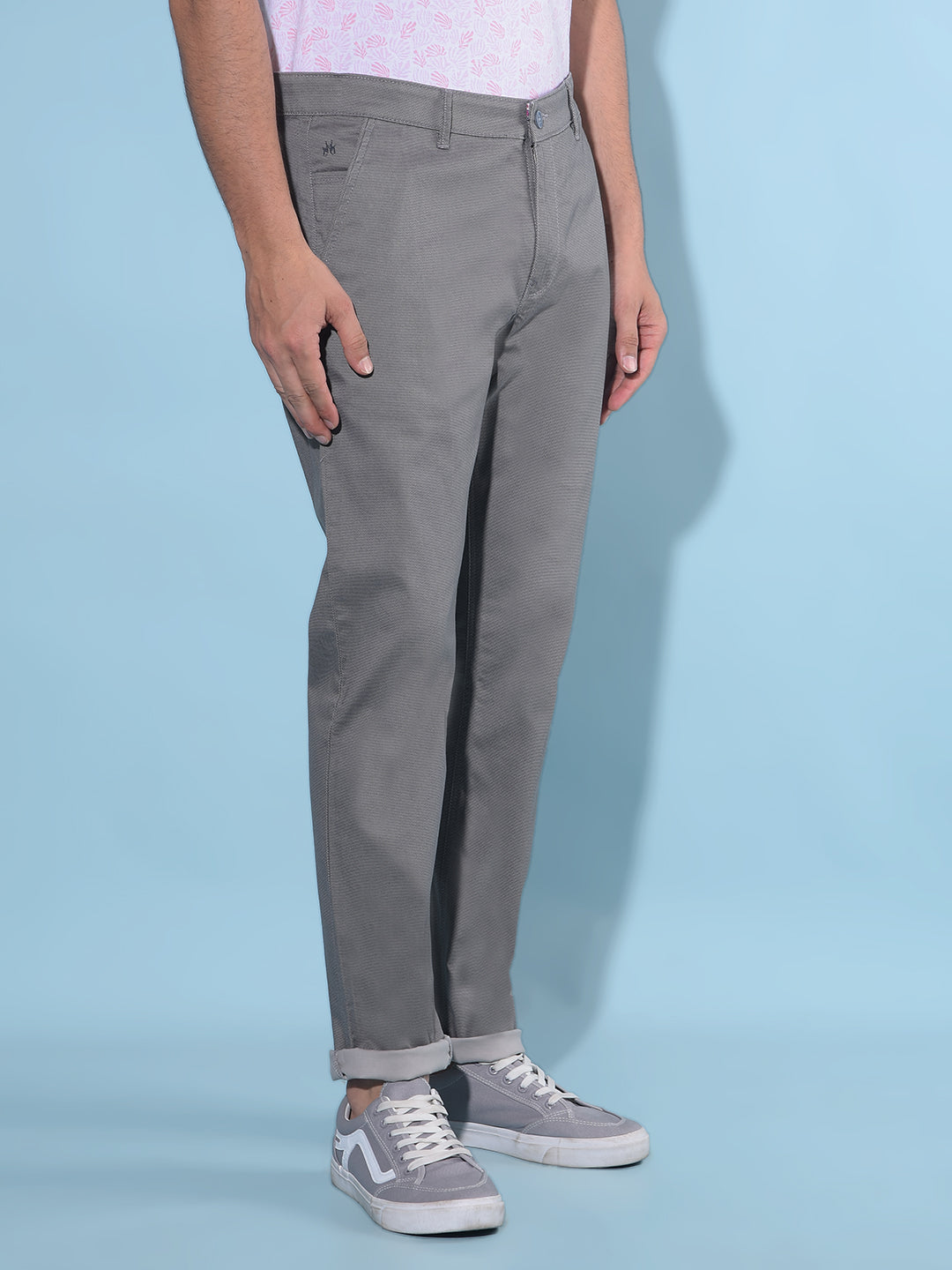 Grey Stretchable Trousers-Men Trousers-Crimsoune Club