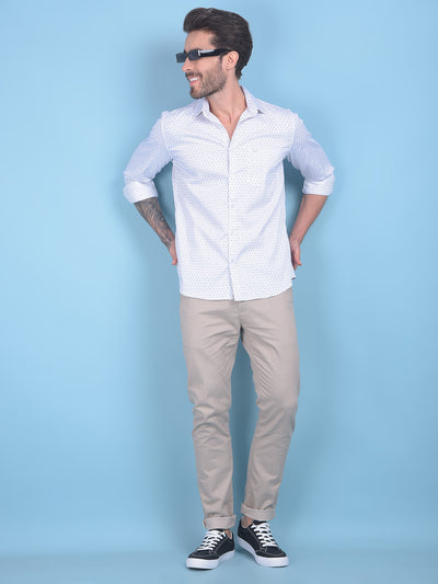 Beige Trousers-Men Trousers-Crimsoune Club