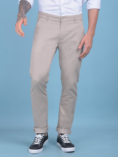 Beige Trousers-Men Trousers-Crimsoune Club