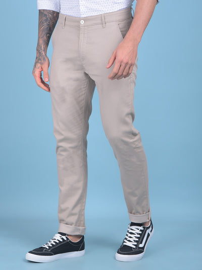 Beige Trousers-Men Trousers-Crimsoune Club