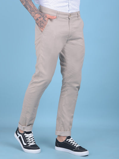 Beige Trousers-Men Trousers-Crimsoune Club