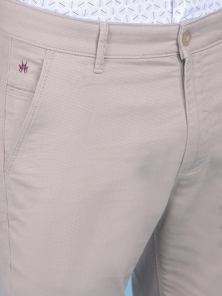 Beige Trousers-Men Trousers-Crimsoune Club