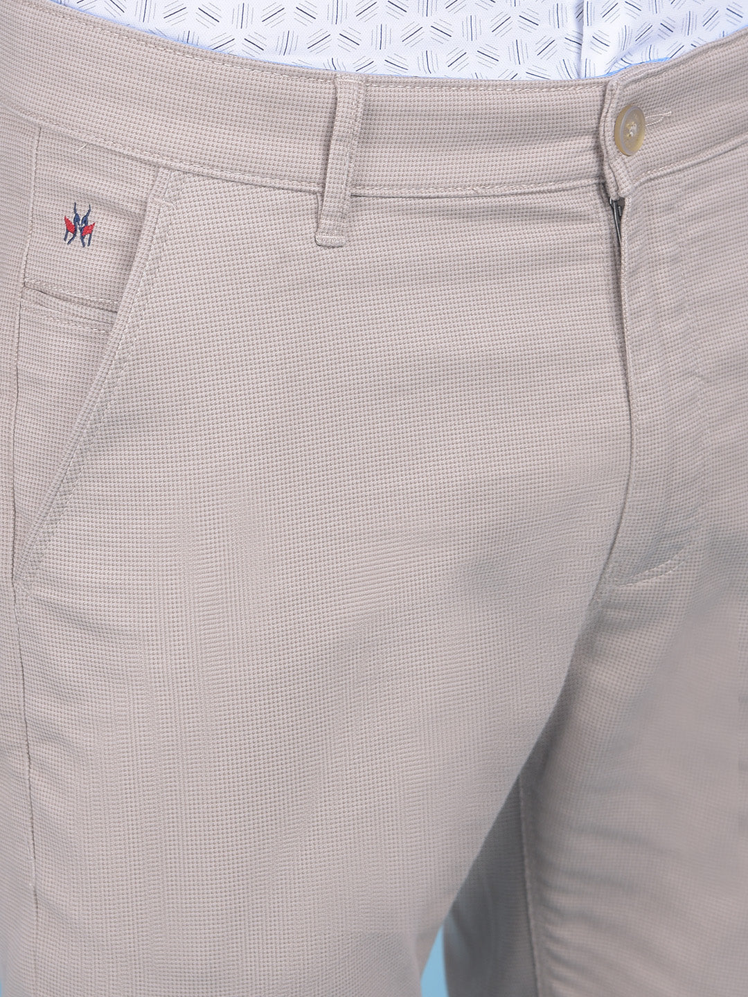Beige Trousers-Men Trousers-Crimsoune Club