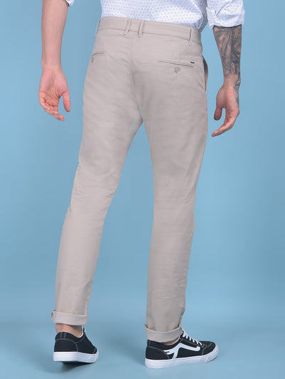 Beige Trousers-Men Trousers-Crimsoune Club