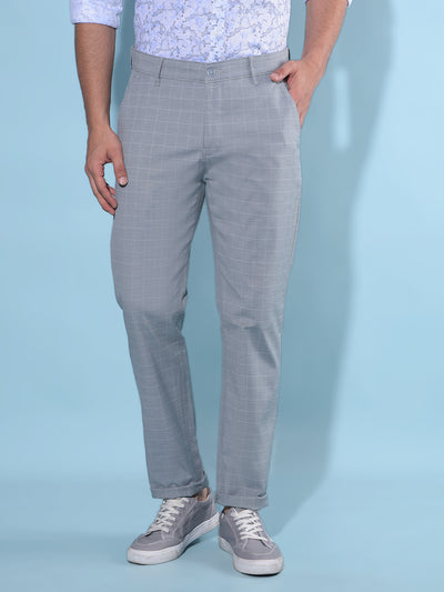 Blue Checked Trousers-Men Trousers-Crimsoune Club