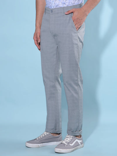 Blue Checked Trousers-Men Trousers-Crimsoune Club