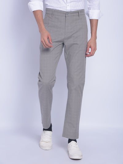 Grey Checked Trousers-Men Trousers-Crimsoune Club