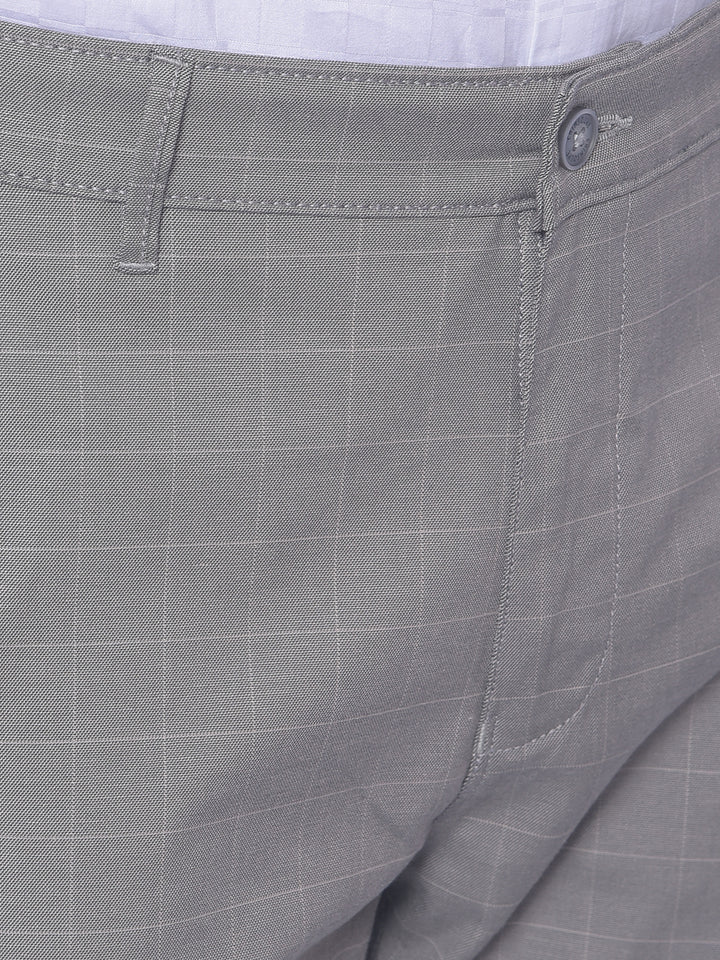 Grey Checked Trousers-Men Trousers-Crimsoune Club