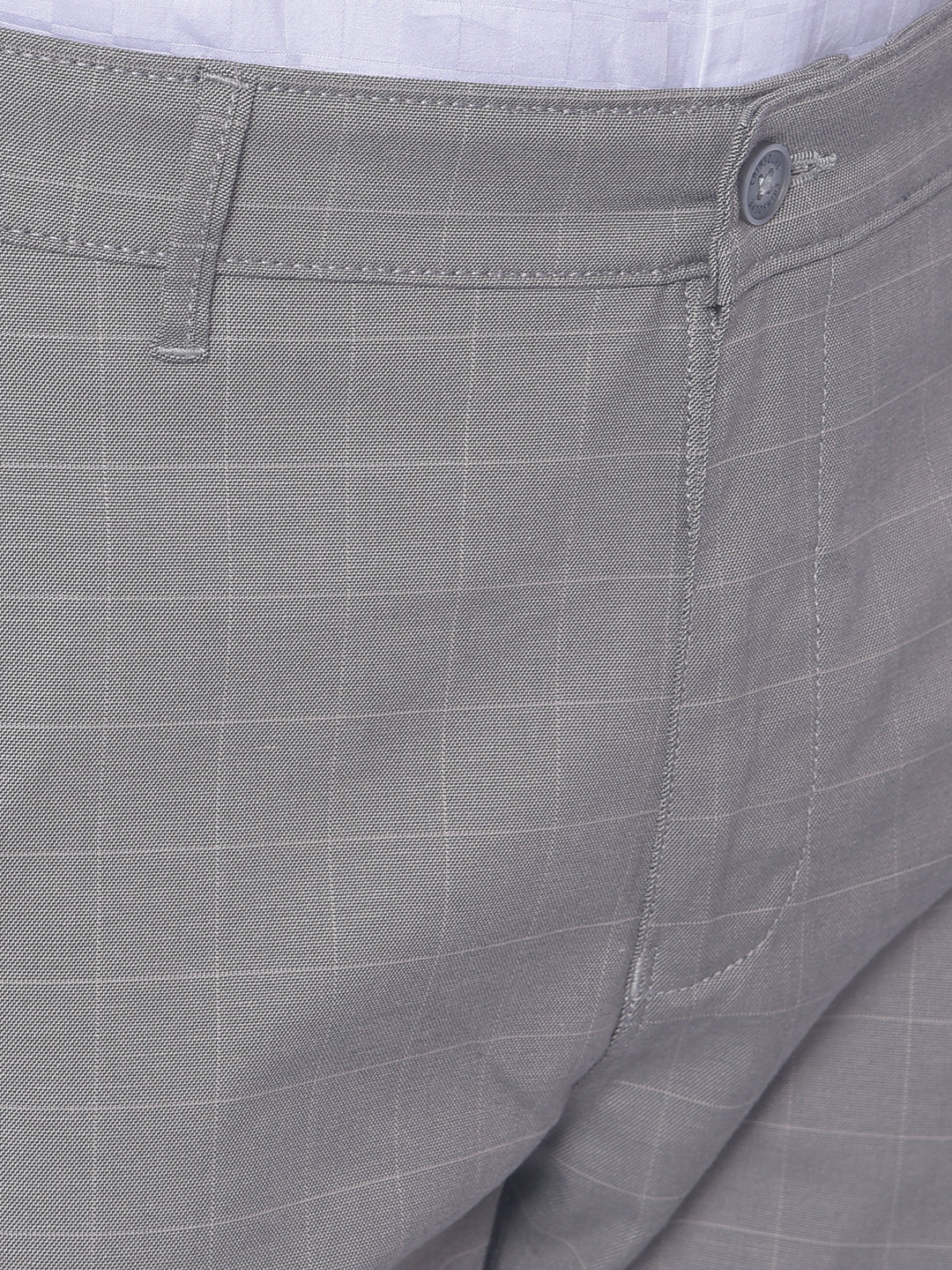 Grey Checked Trousers-Men Trousers-Crimsoune Club